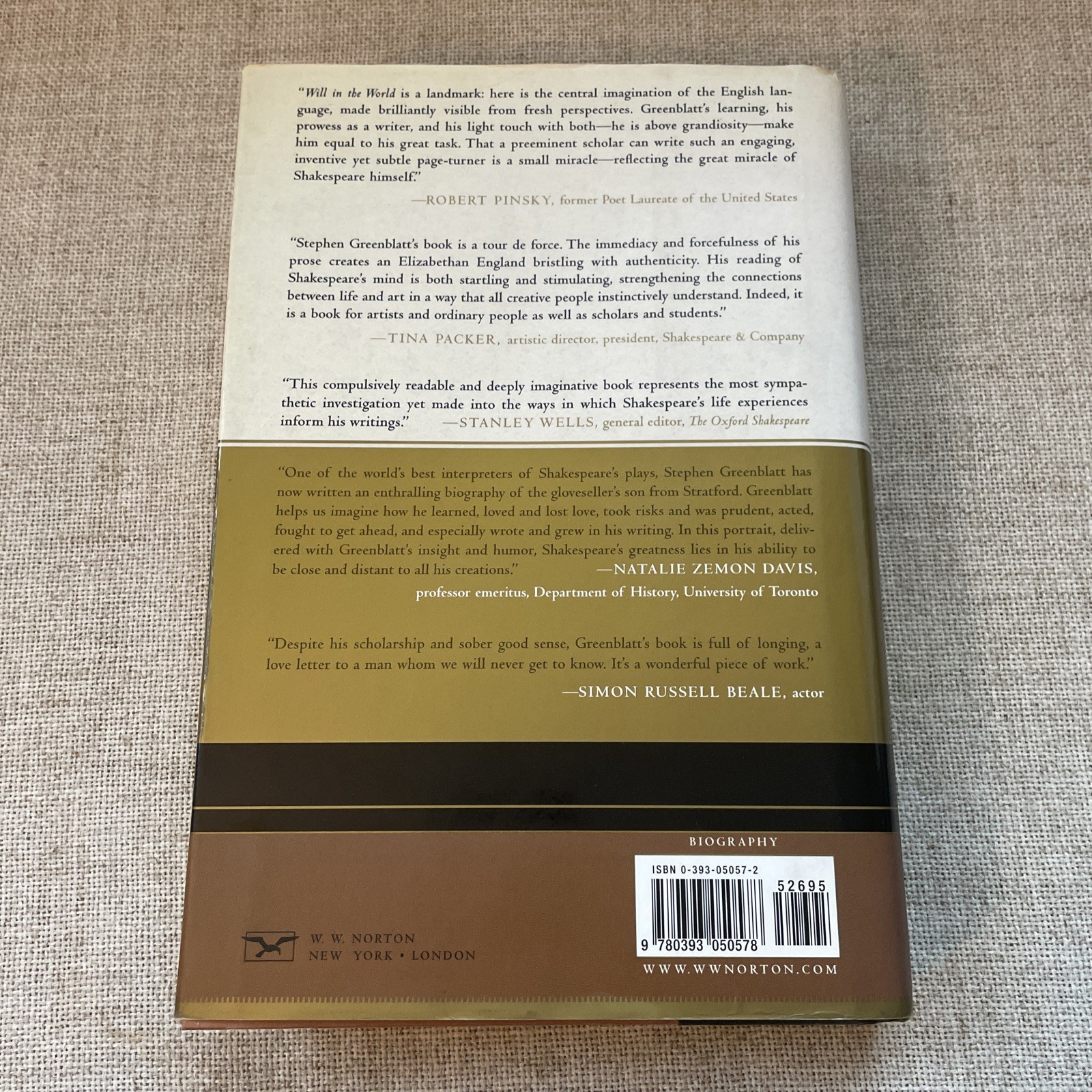 Will in the World by Stephen Greenblatt 2004 Hardcover First Edition Shakespeare