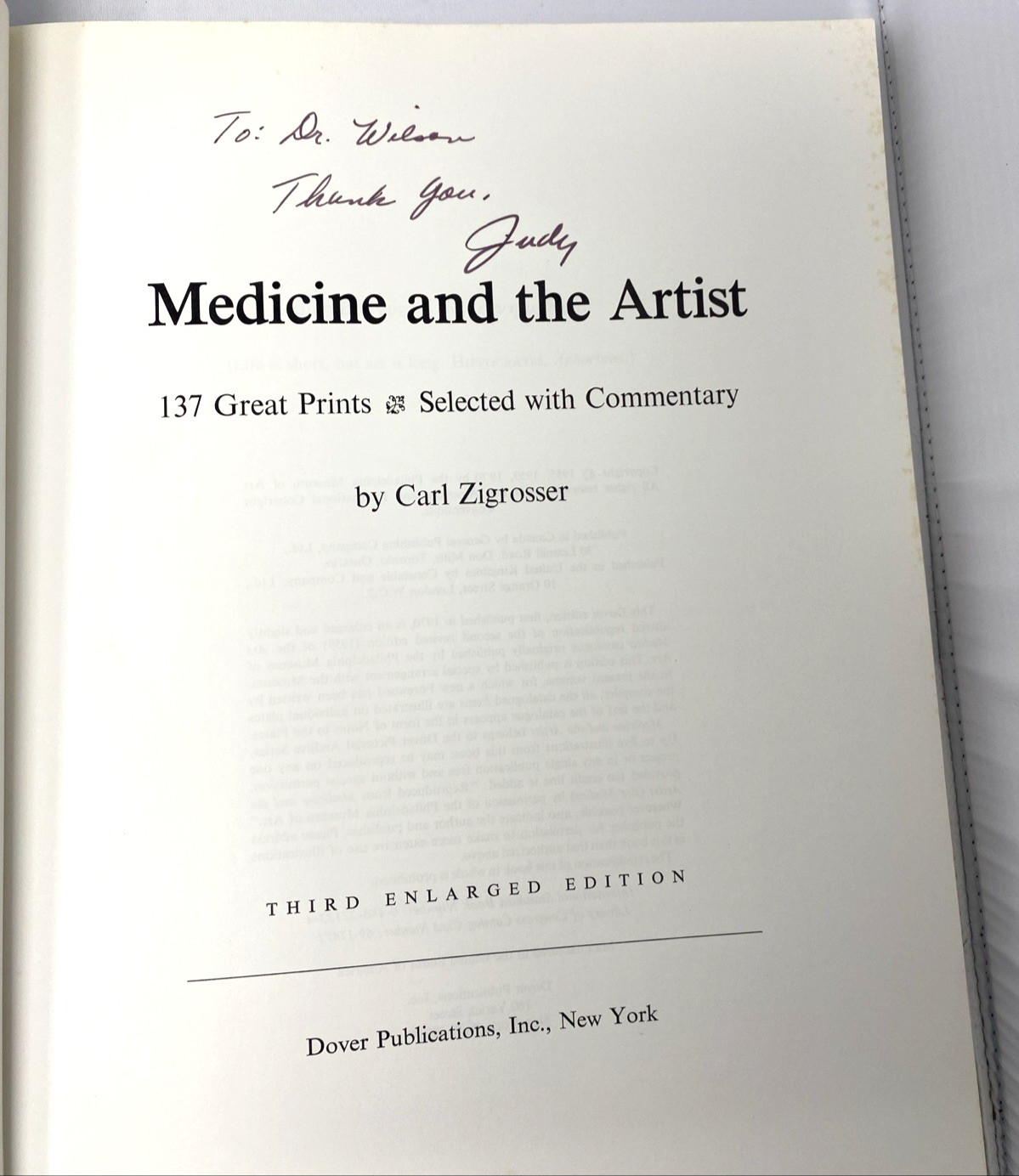 Medicine and the Artist – Dover Publications – 1970 Large Format Illustrated Edi