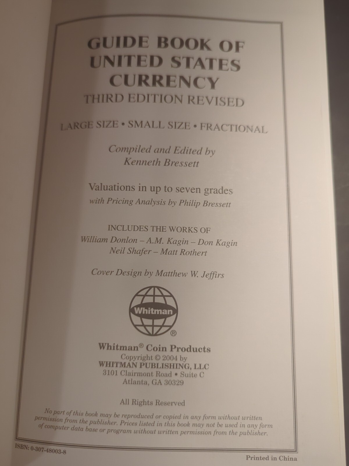 United States Currency Large Small Size Fractional Bank Note Paper Money Book