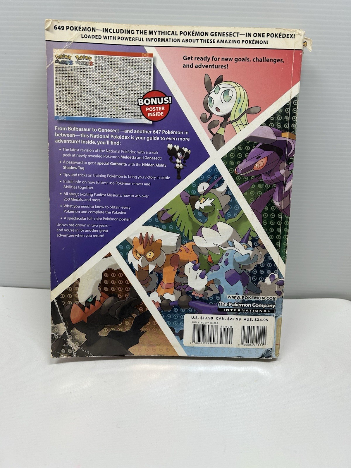 Pokemon Black & White Version The Official National &Pokédex Guide Vol2 W/Poster