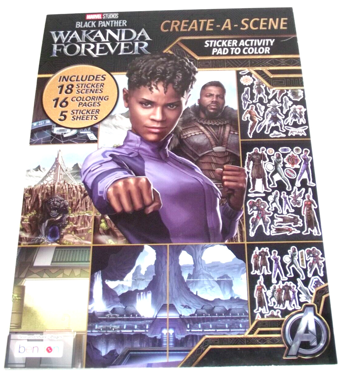 NEW Black Panther Wakanda Forever Create-A-Scene 90 Stickers Coloring Book Pad