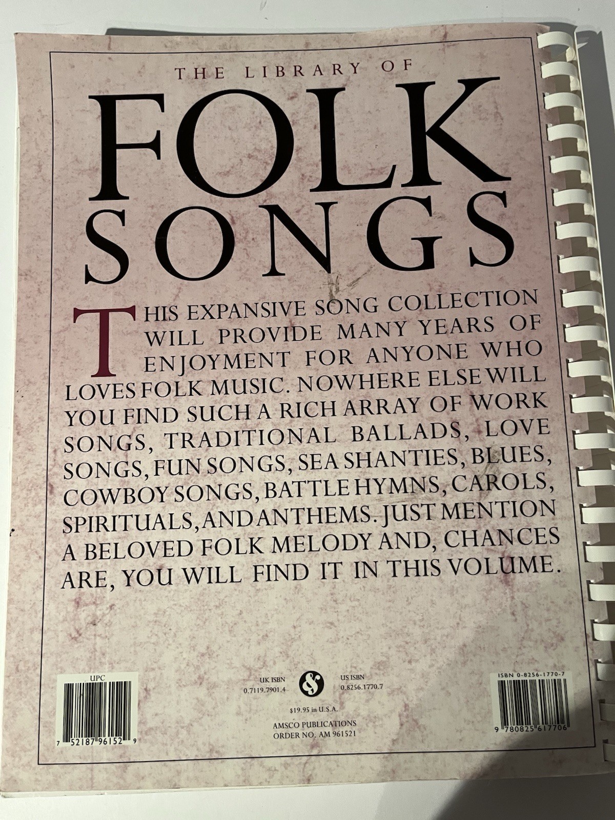 The Library Of Folk Songs Amsco Publishing
