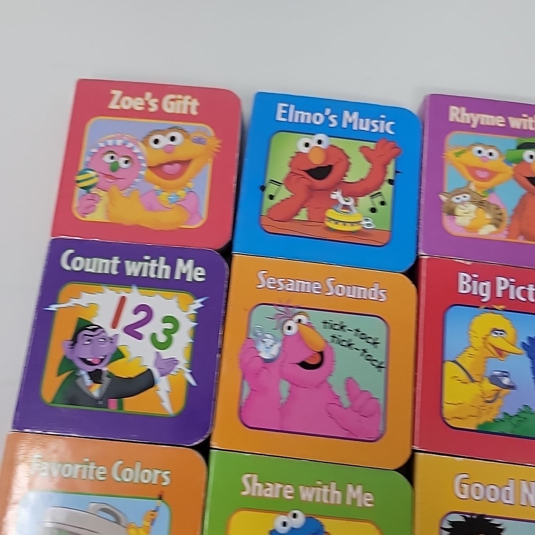 Sesame Street Mini Board Books Lot Of 12 Zoe, Elmo, Bert & Ernie, Cookie Monster
