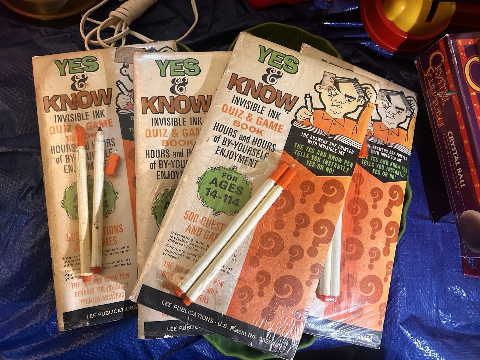 4 x Yes & Know Invisible Ink Quiz & Game Books Vintage Made in USA LOT Sealed