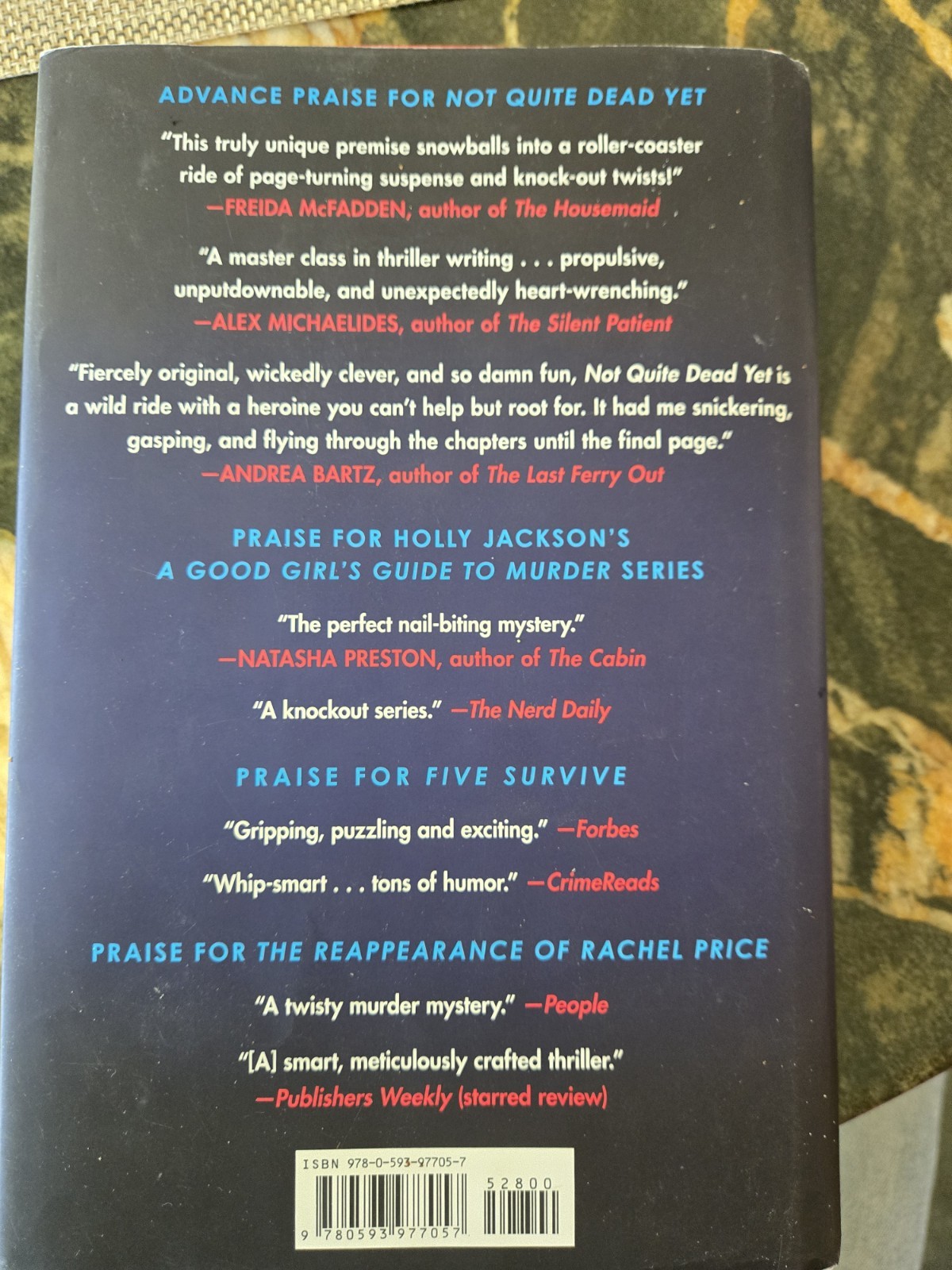 SIGNED Not Quite Dead Yet by Holly Jackson, 2025 Hardcover/dust jacket/very good