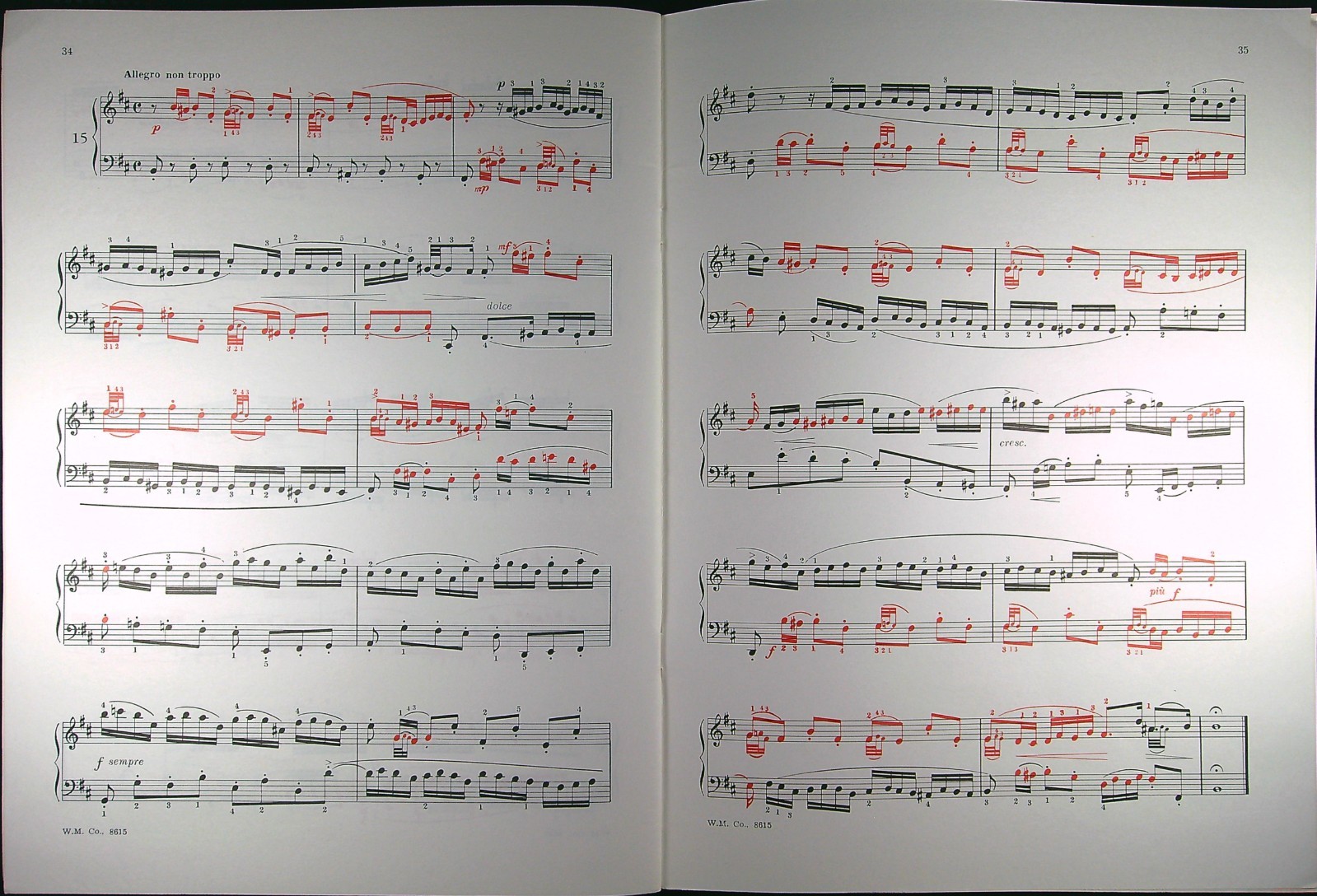 J.S. Bach In Color Two-Part Inventions Piano John Thompson Vtg Music Book 479p