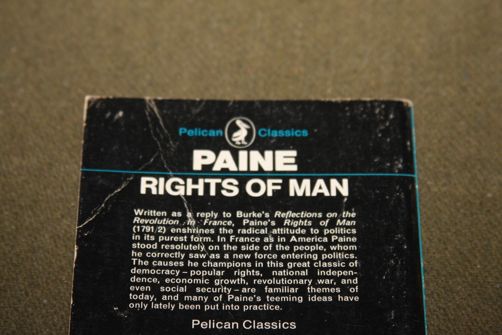 Rights of Man by Thomas Paine 1969 PB Pelican Classics