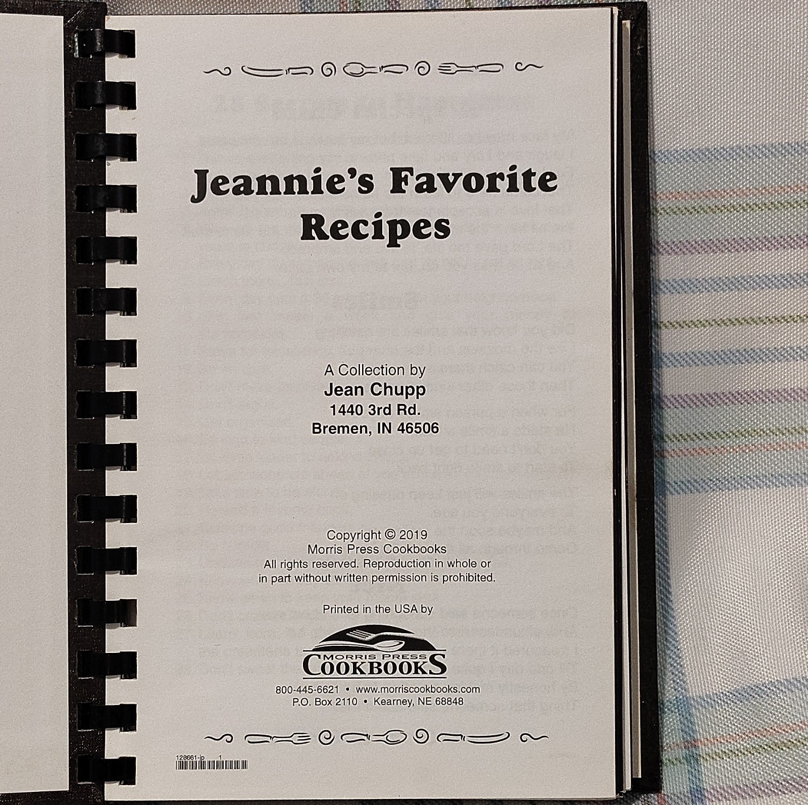 New AMISH Cookbook, Jeannie’s Favorite Recipes by Jean Chupp, Spiral bound, 2019