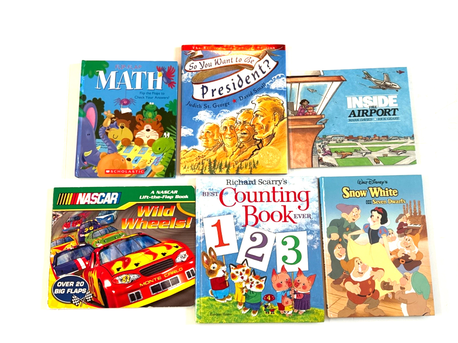 6 Beginner Reading Math Counting Transportation Children Books Hardcover Book