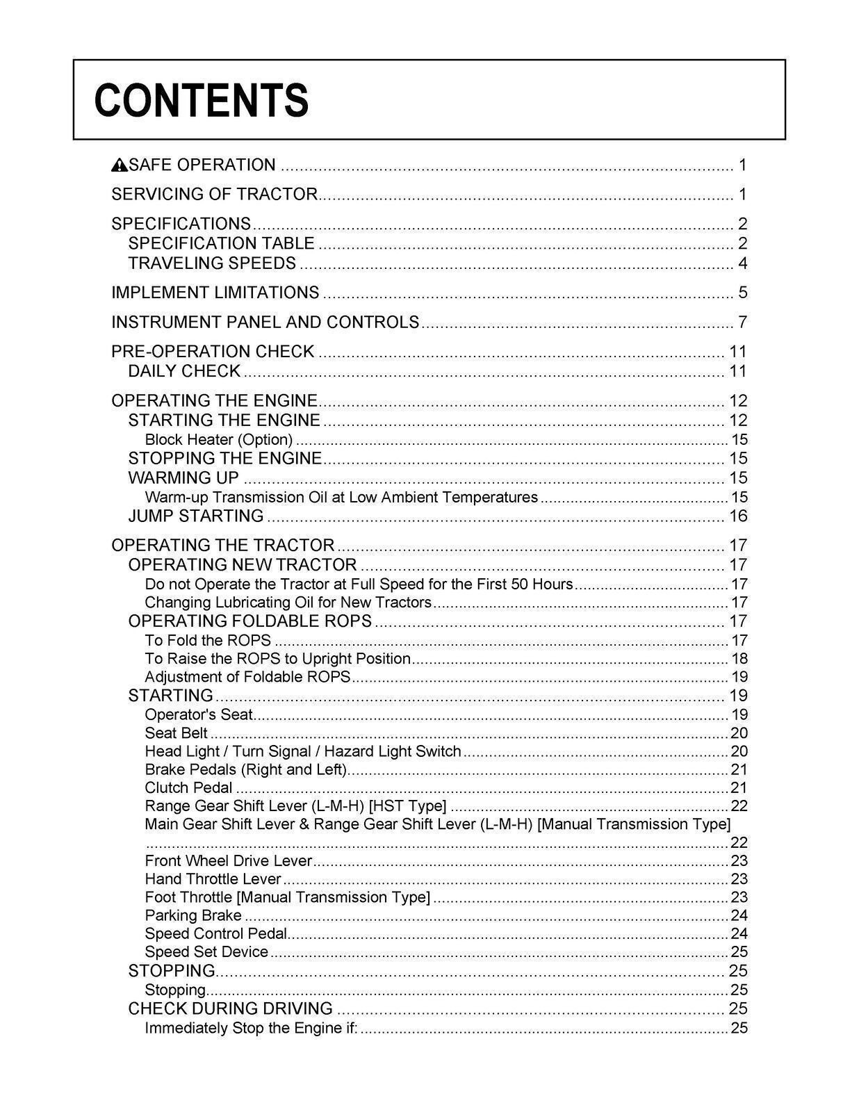 KUBOTA B2320 B2620 B2920 B2320NARROW OPERATORS MANUAL, TOUGH LOOP BOUND, COVERED