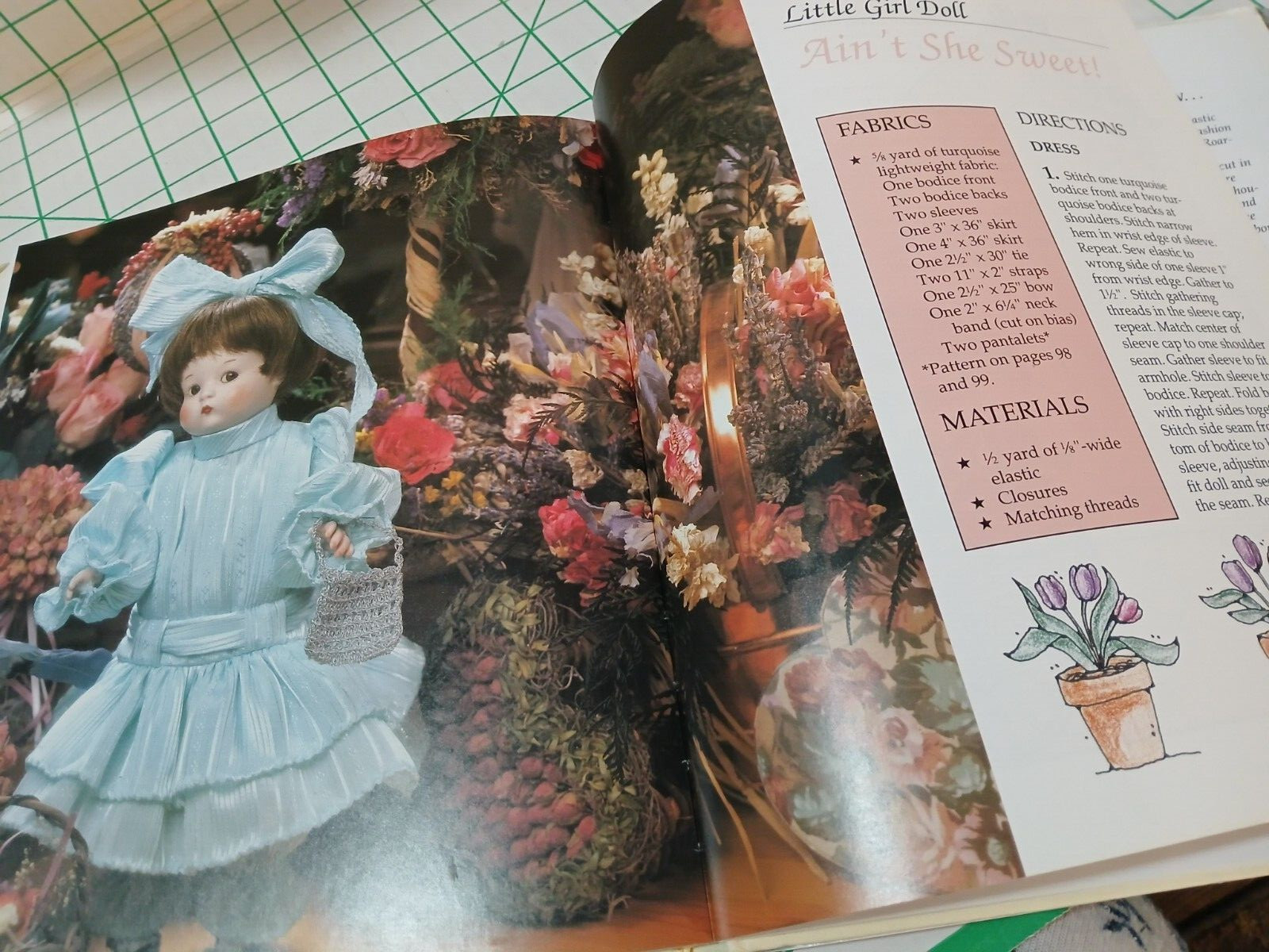 10.5″X9″ HC BOOK w/DC- THE VANESSA-ANN COLLECTION – DOLL CLOTHES TO MAKE