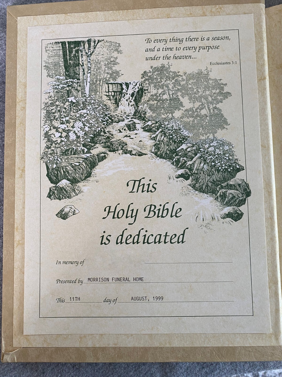Heirloom Family Holy Bible KJV Red Letter Morrison Funeral Home Tuscumbia 5+ lbs