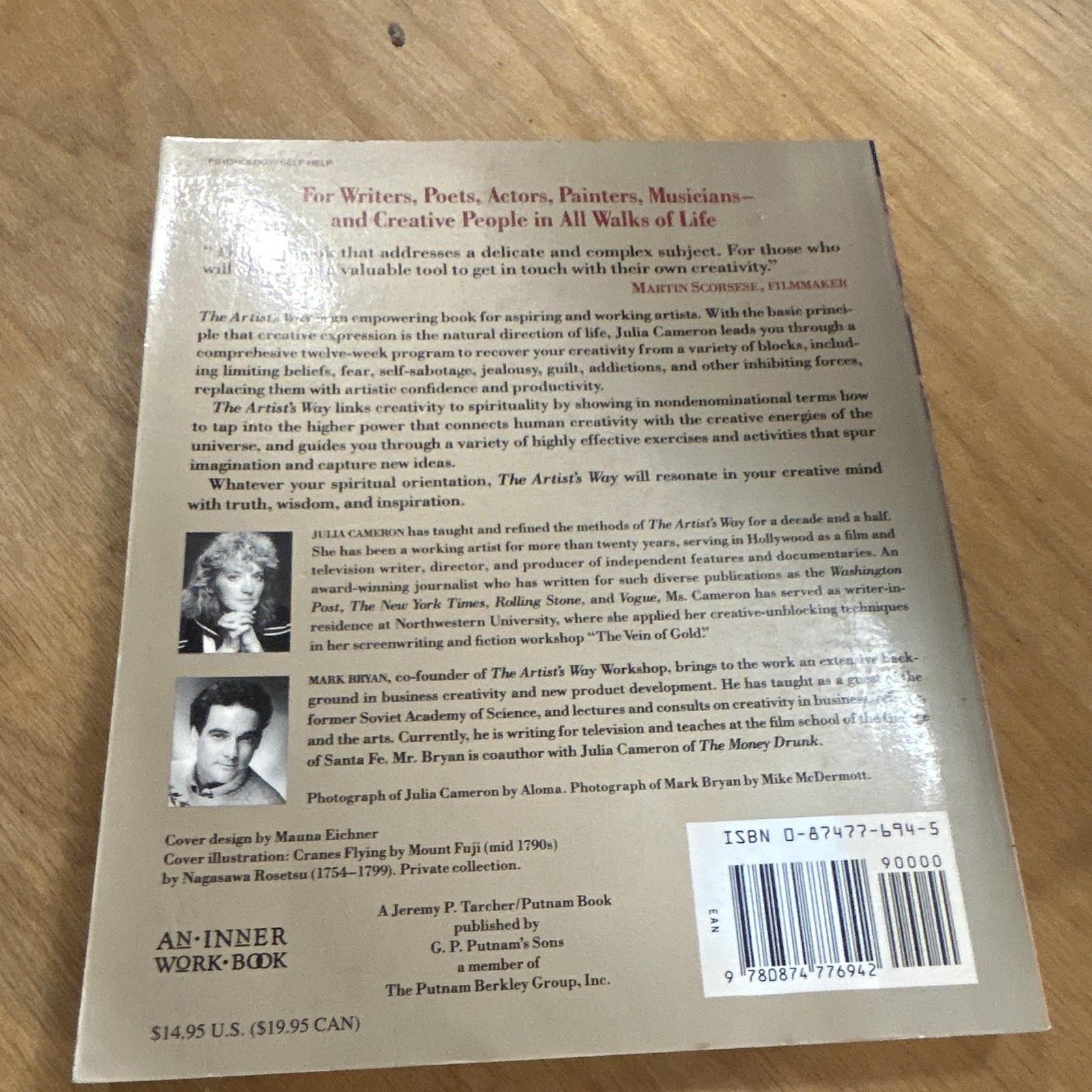 The Artist’s Way Julia Cameron Paperback 1992 An Inner Work Book Workbook