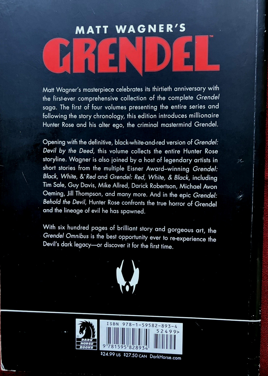 Grendel Omnibus Vol. 1: Hunter Rose (Matt Wagner) Graphic Novel 2012 1st Ed PB