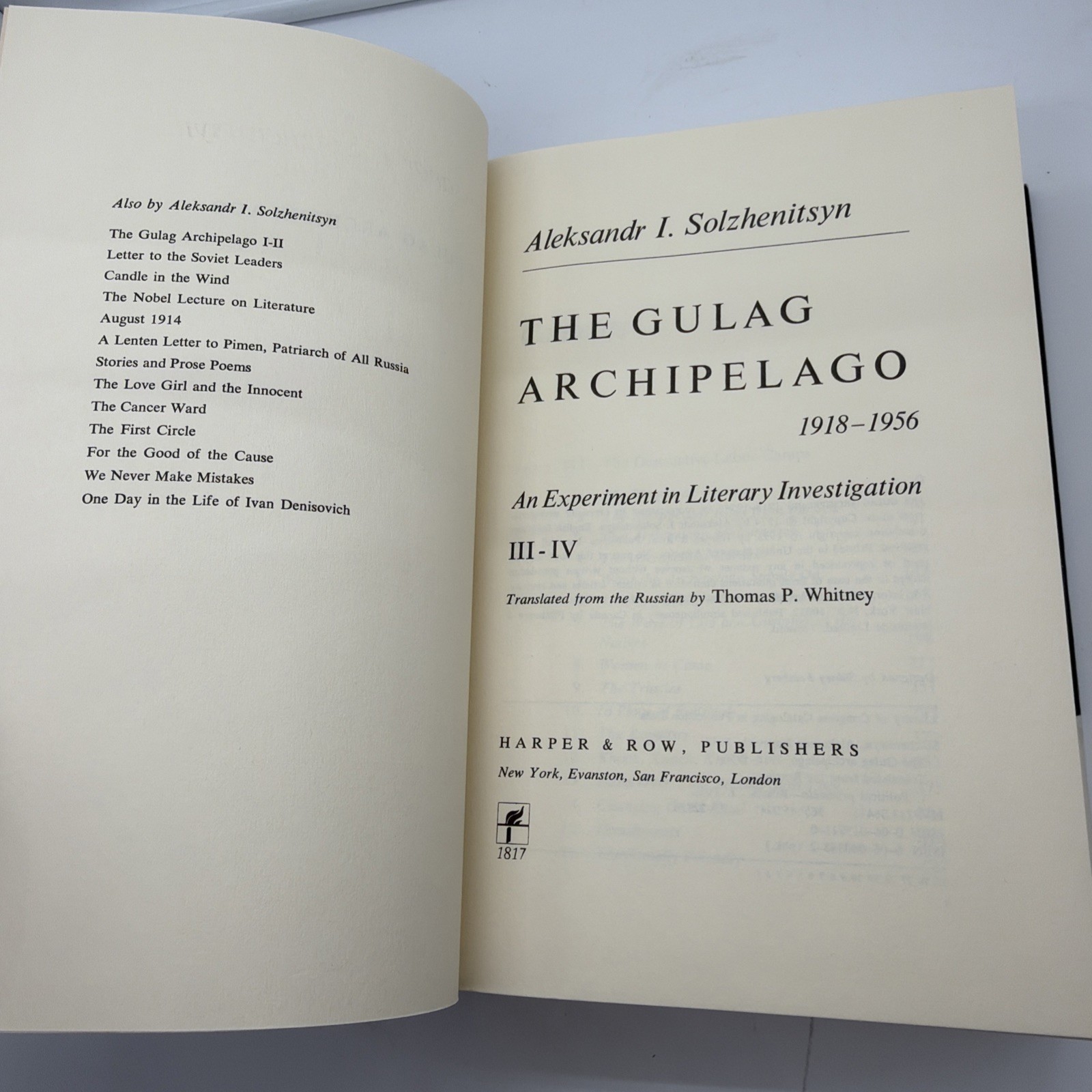 Vintage 1975 The Gulag Archipelago Two By Solzhenitsyn First Edition HB/DJ