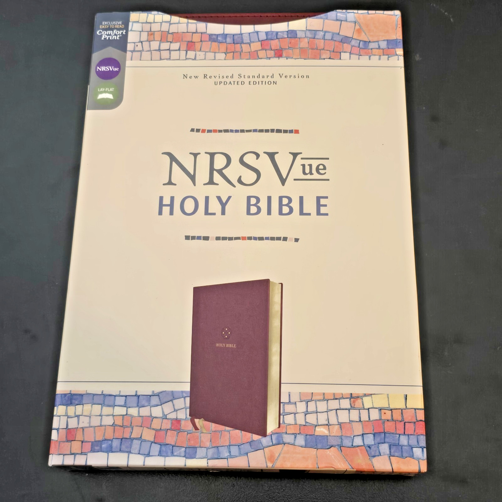 NRSVue, Holy Bible, Leather soft, Burgundy, Comfort Print