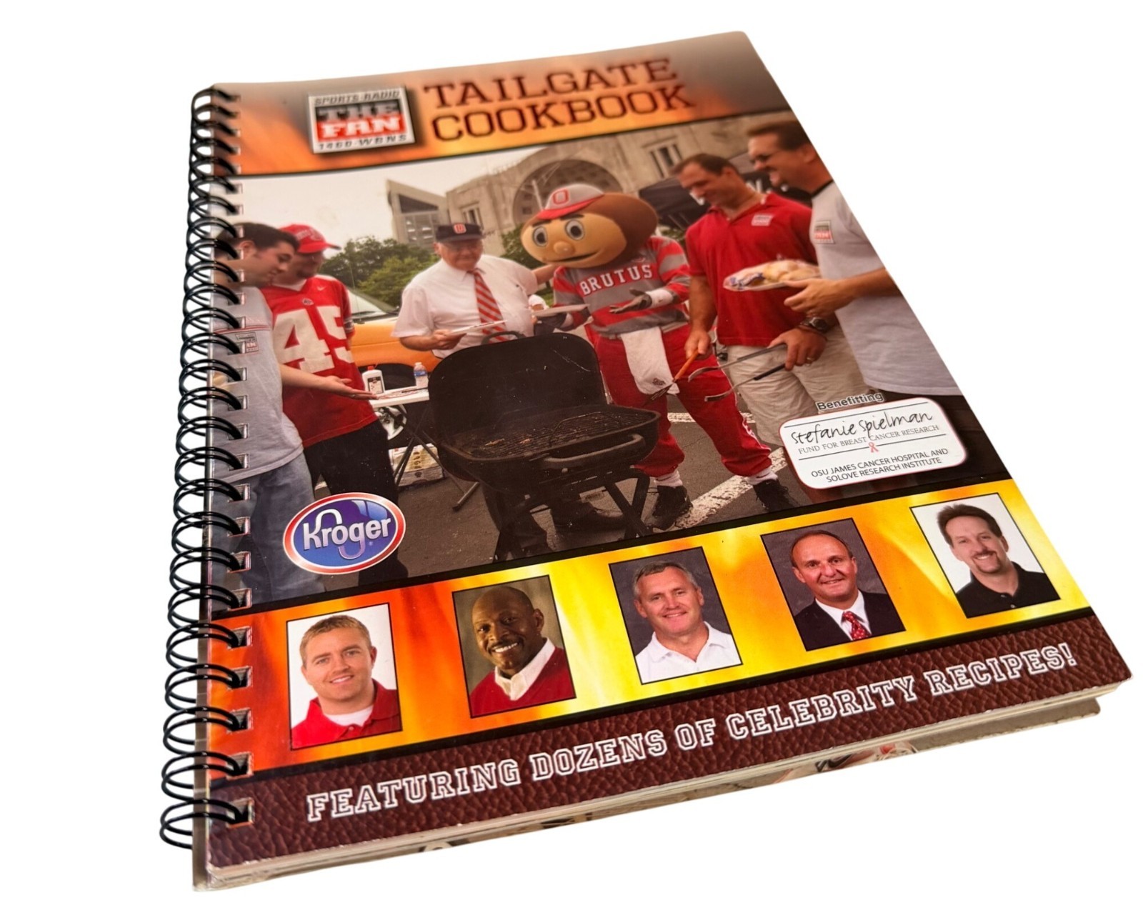 1460 The Fan Tailgate Cookbook OSU Buckeyes Brutus Kroger Spiral Bound Celebrity