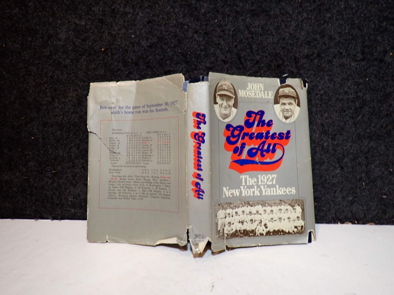 The Greatest of All 1927 NY Yankees John Mosedale SIGNED Hardcover 1974 First Ed