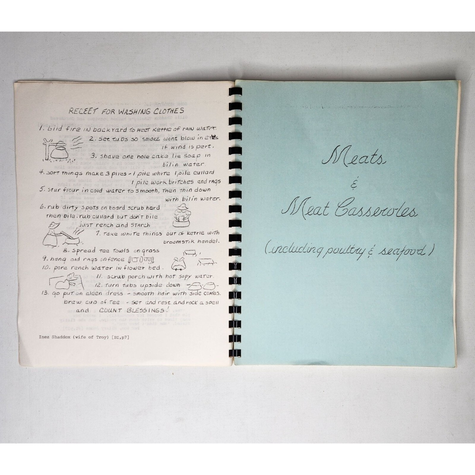 1983 Shaddox Family Cookbook Recipes Collection 8.5 x 11in Spiral Typed Heritage