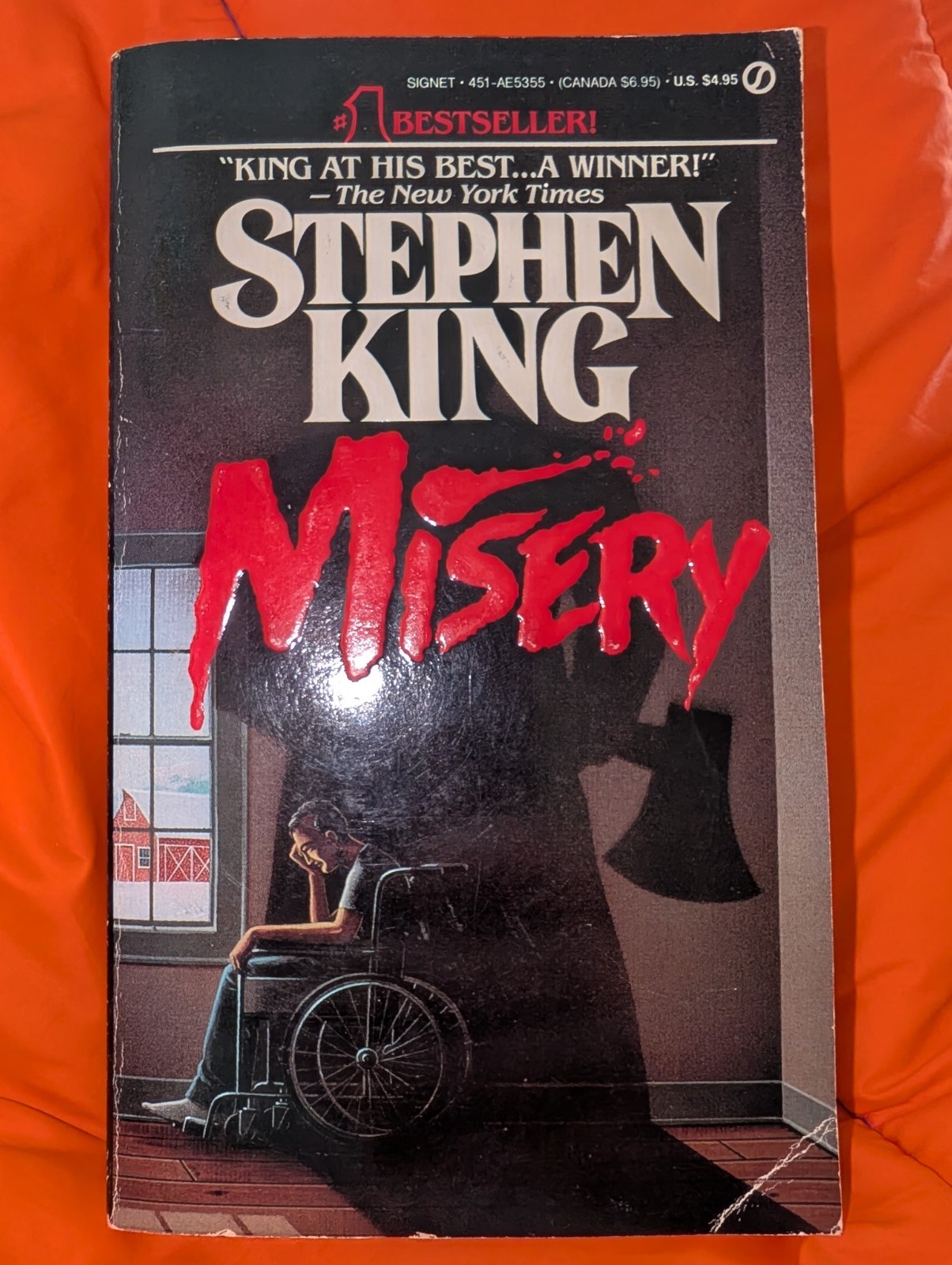 MISERY Stephen King Signet FIRST EDITION 1st Print PB 1988 Romance Cover Insert!
