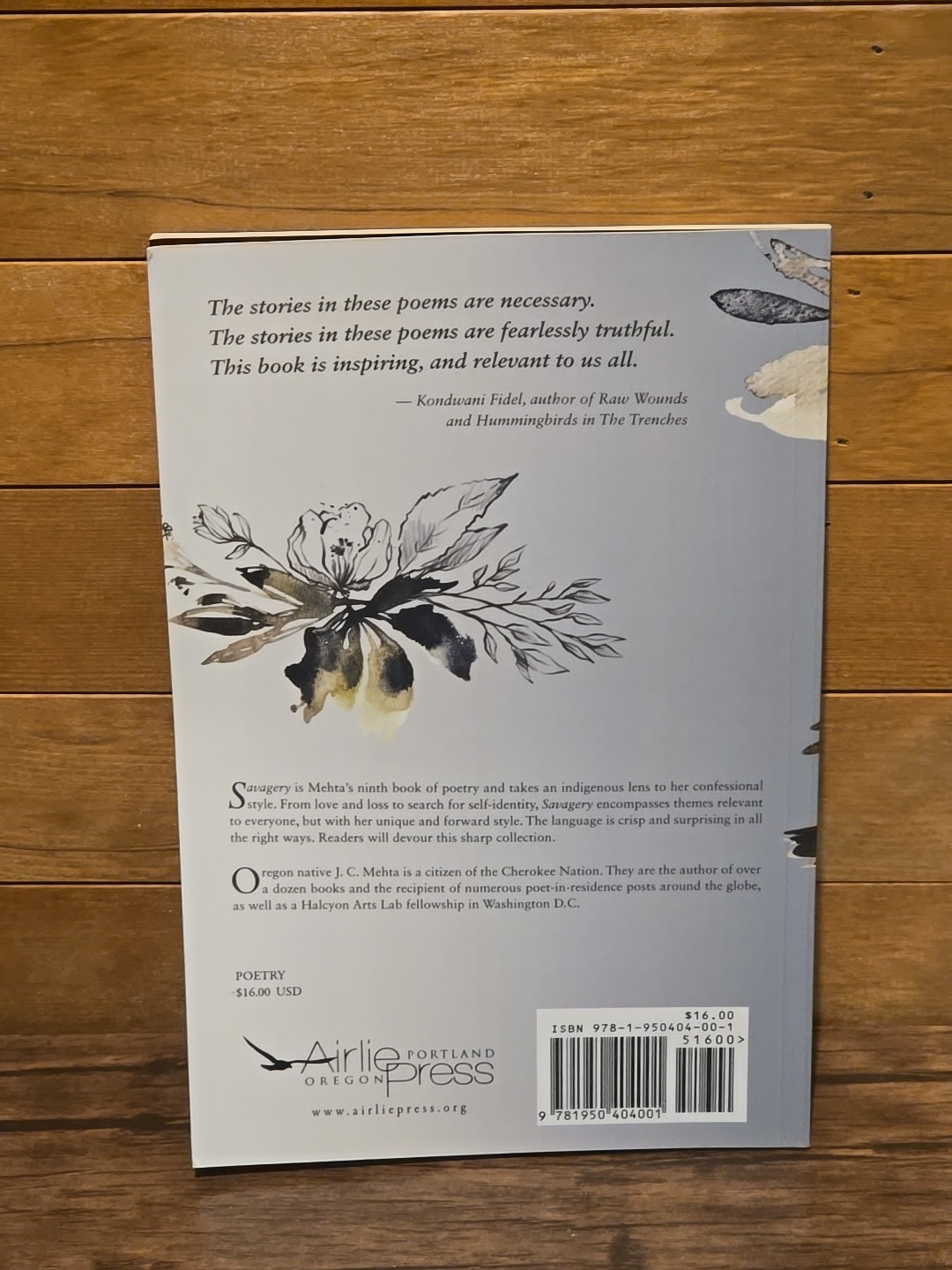 Savagery by J. C. Mehta 2019 Trade Paperback Poetry Native American New