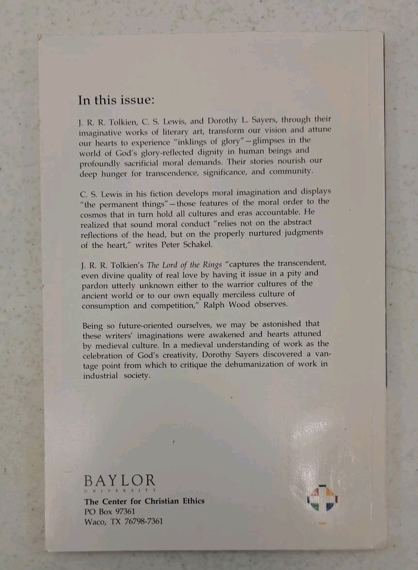 Inklings of Glory-Christian Reflection-2004 Baylor University-Tolkien