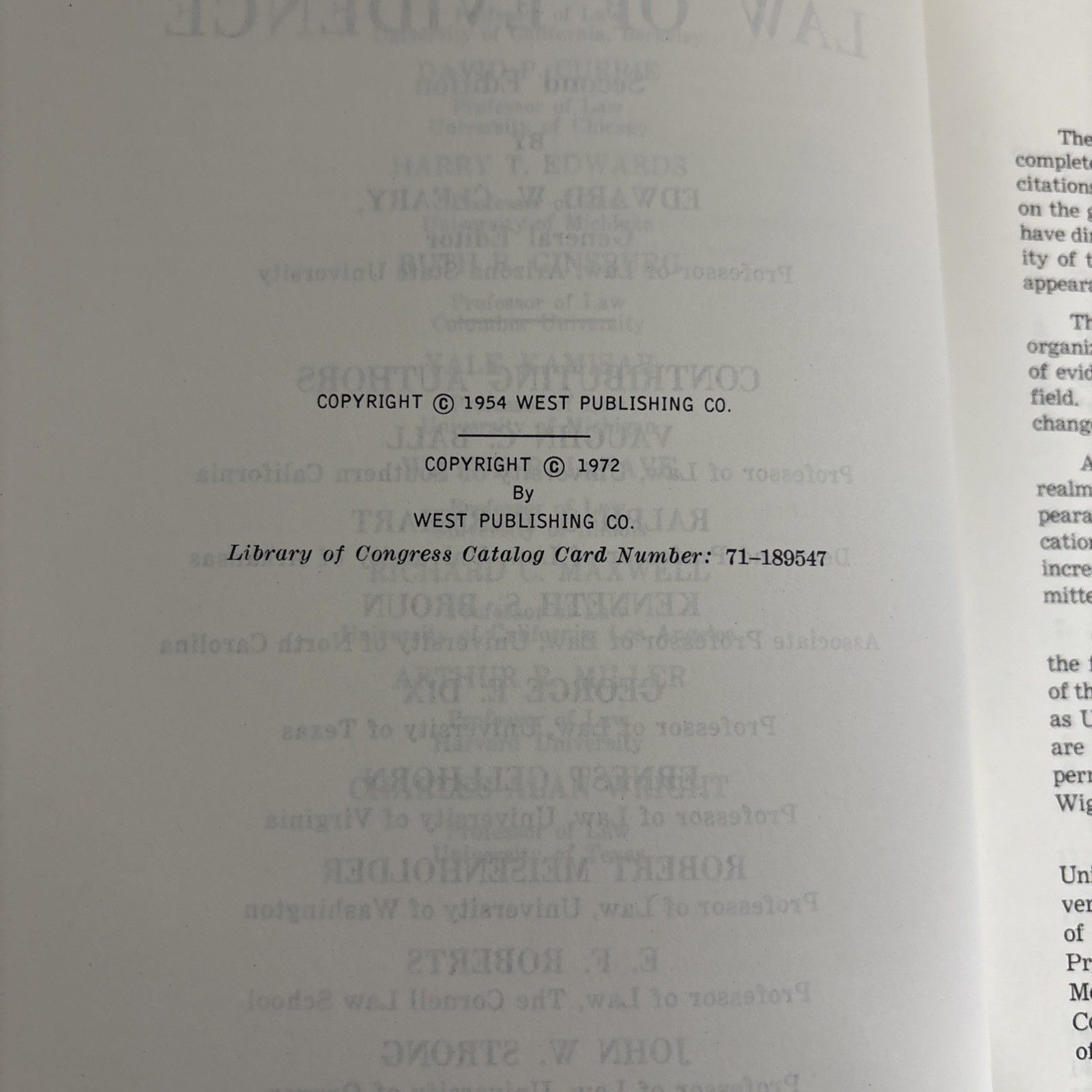 McCormick on Evidence Hardcover Edward Cleary 1972 Edition With Updated Revision