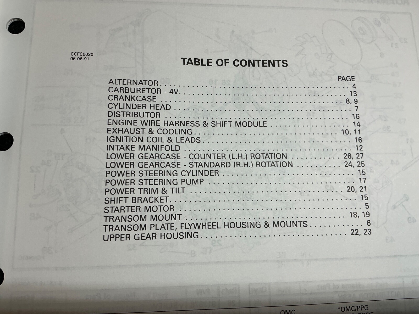1992 OMC Cobra 5.7L 4V 350 GM V8 AMH Stern Drive Models Parts Catalog