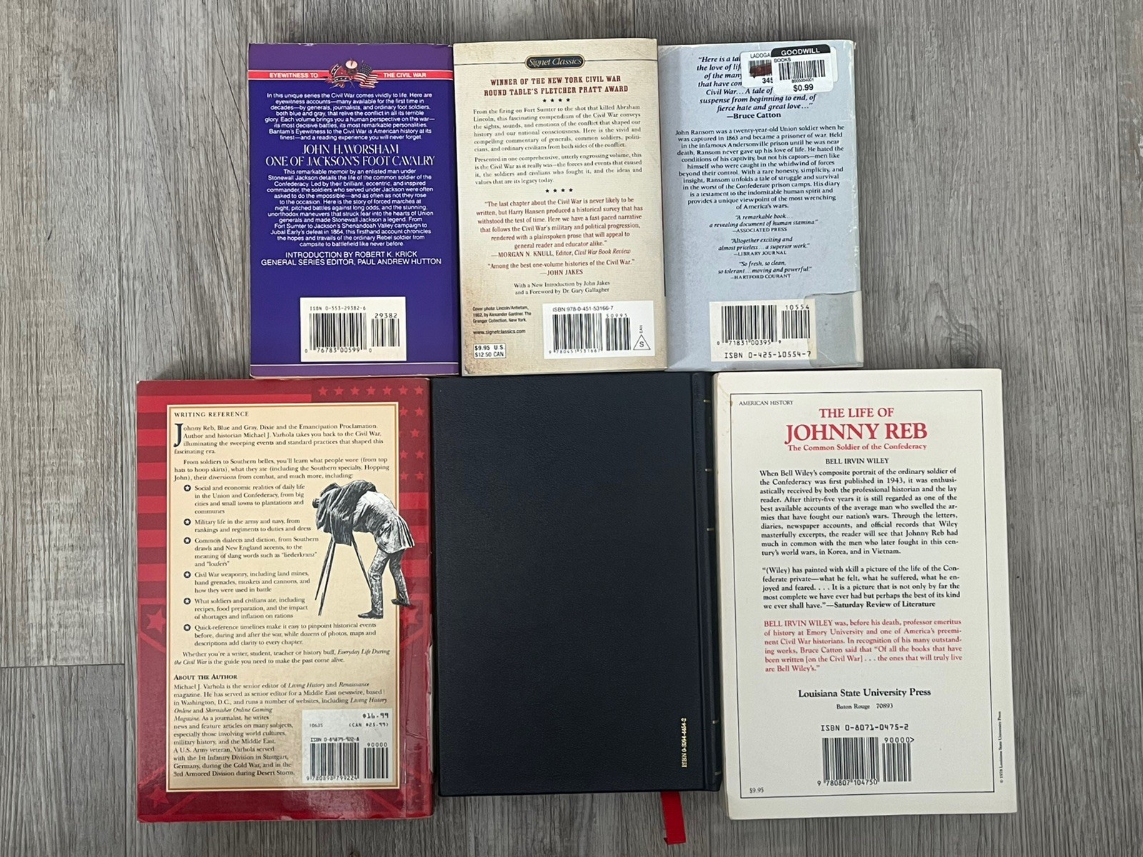 Vintage Lot 6 Books Confederacy US South Civil War Soldier Leather HC/PB G-VG