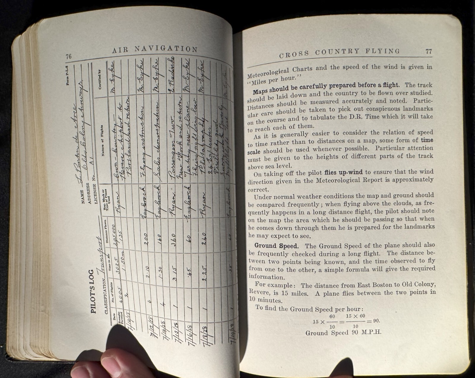 Air Navigation and Meteorology 1929 HC 3rd Ed w/Map Cpt Richard Duncan