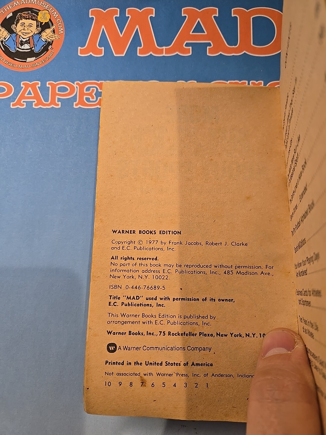 MAD Magazine Paperback Book: MORE MAD ABOUT SPORTS 1977 Warner 1st Print GVG