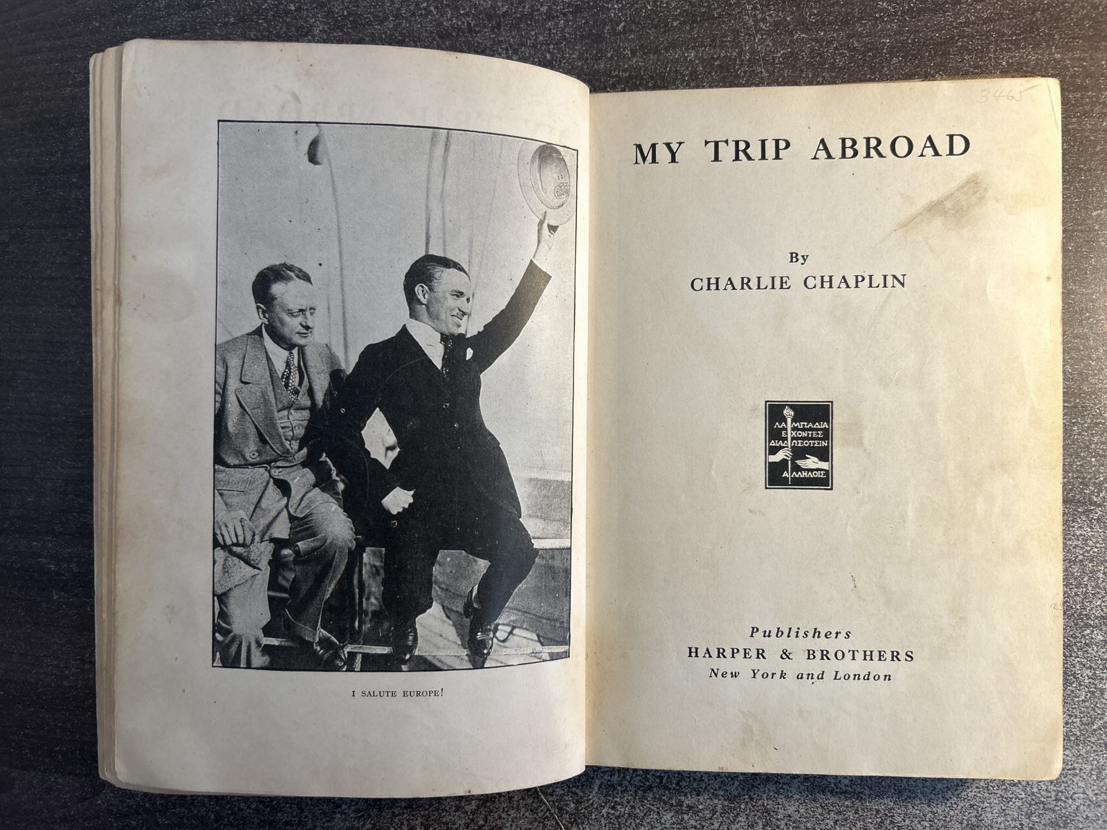 My Trip Abroad by Charlie Chaplin first edition 1922