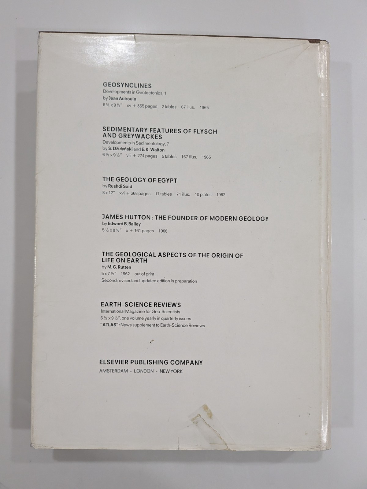 The Geology of Western Europe – M G Rutten | 1969 | Elsevier, HC + Clipping