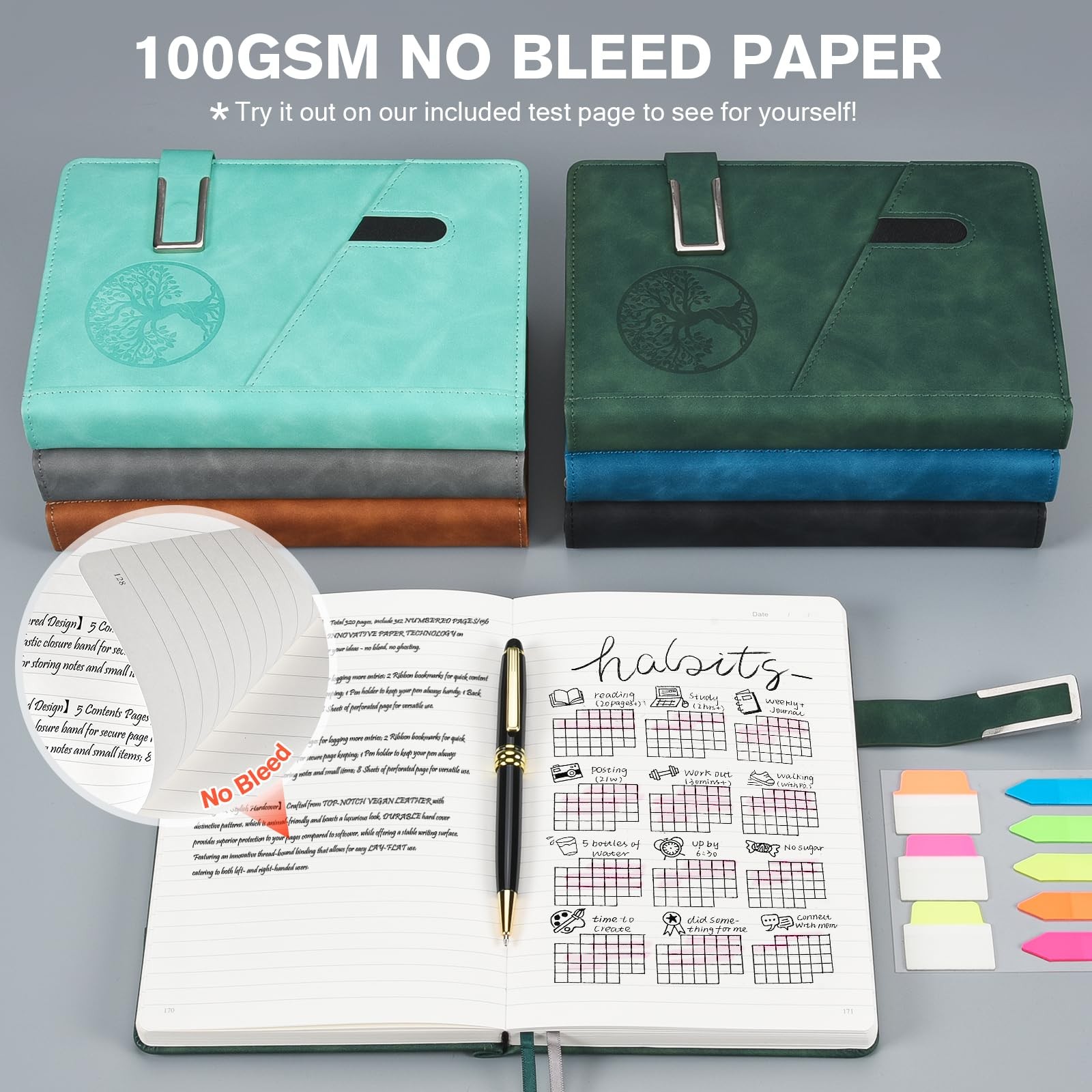 Lined Notebook Journal for Men Women, 365 Pages Numbered College Ruled Notebo…