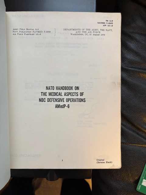 LOT of 2: 1973 NATO *Handbook On Medical Aspects NBC Defensive Ops AMedP-6*