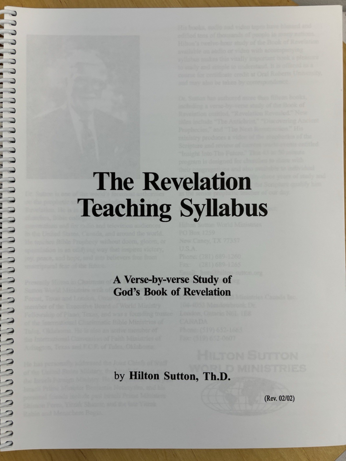 Hilton Sutton Revelation Teaching Syllabus Verse-by-Verse Spiral Bound