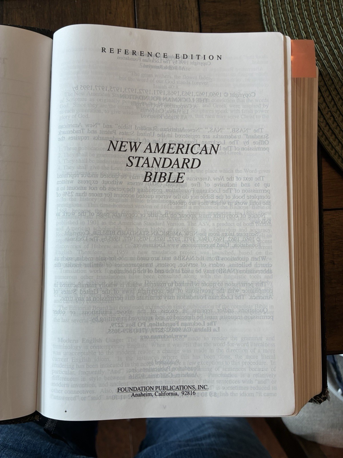 NASB 1995 Side-Column Reference Bible Genuine Leather Black Lockman Foundation
