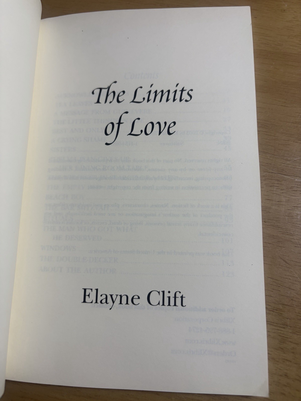 The Limits of Love Elayne Clift 2003 Paperback Short Stories VG+