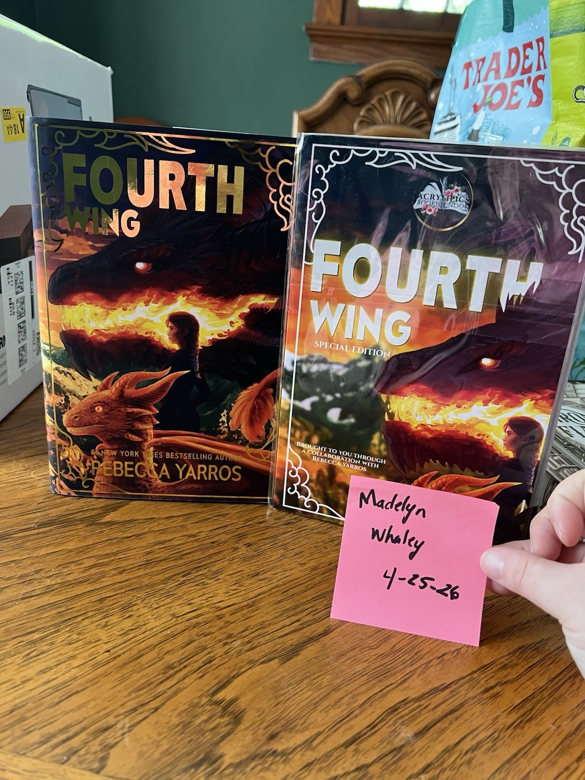 Rebecca Yarros Fourth Wing Special Edition Hardcover with Overlays & Dust Jacket