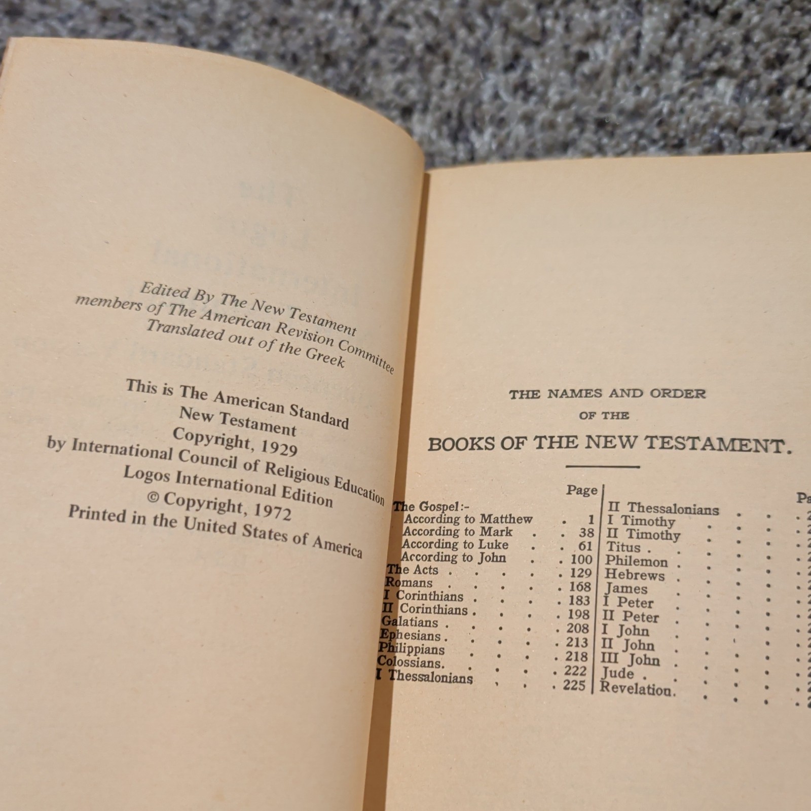 New Testament ASV Logos International Edition 1972 Religious Bible