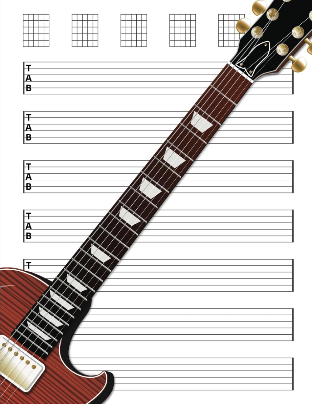 Guitar Tab Notebook: Blank Tablature Writing Paper with Chord…