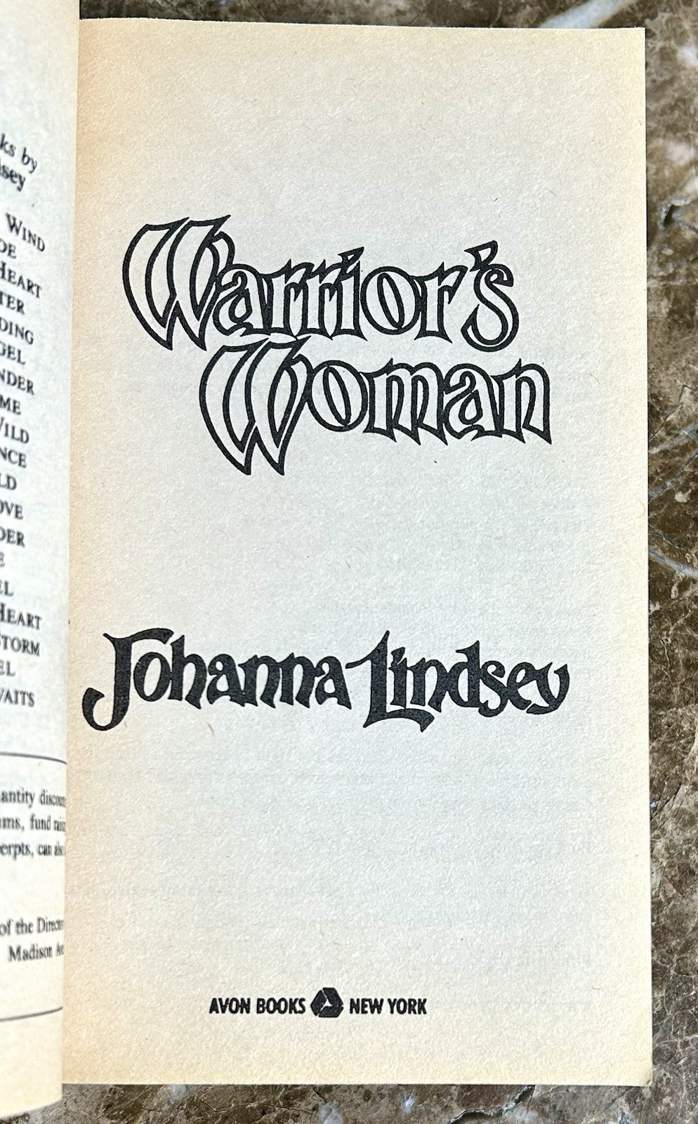 Warrior’s Woman by Johanna Lindsey (1990) Avon 1st Printing