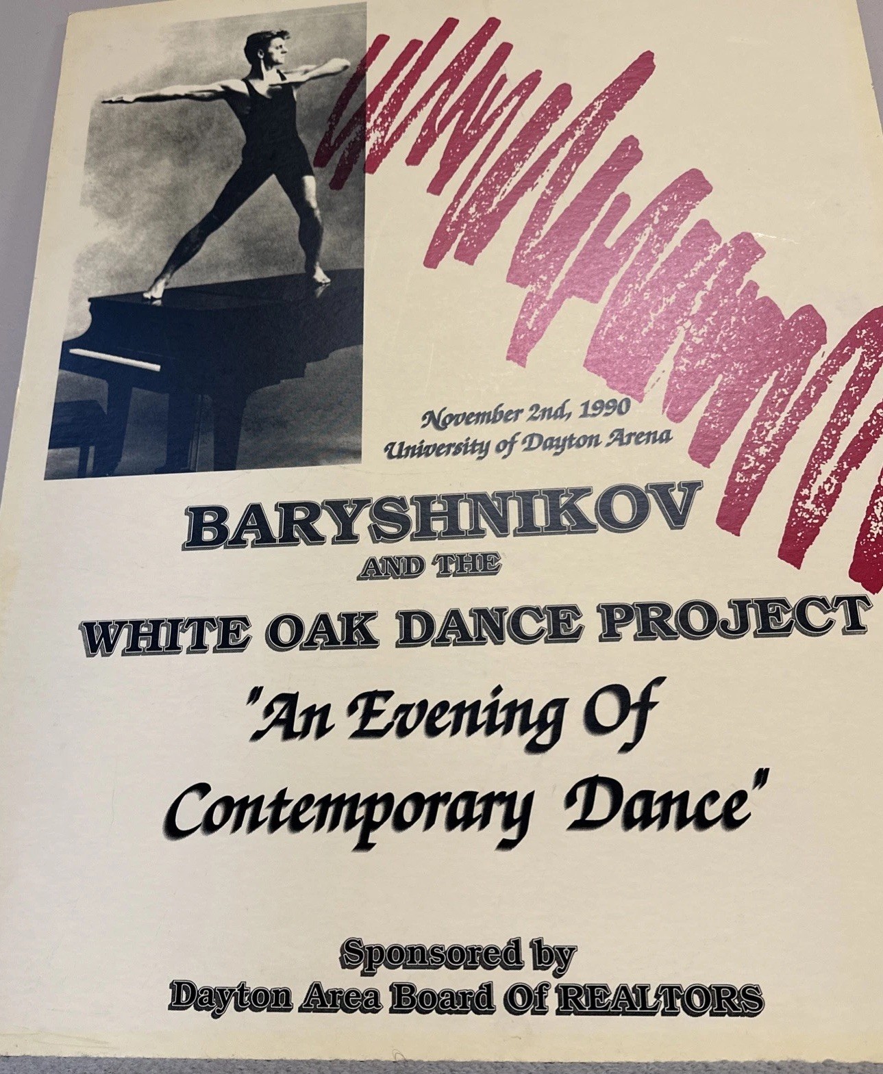 Mikhail Baryshnikov The White Oak Project 1990 Dayton OH Advertising Poster