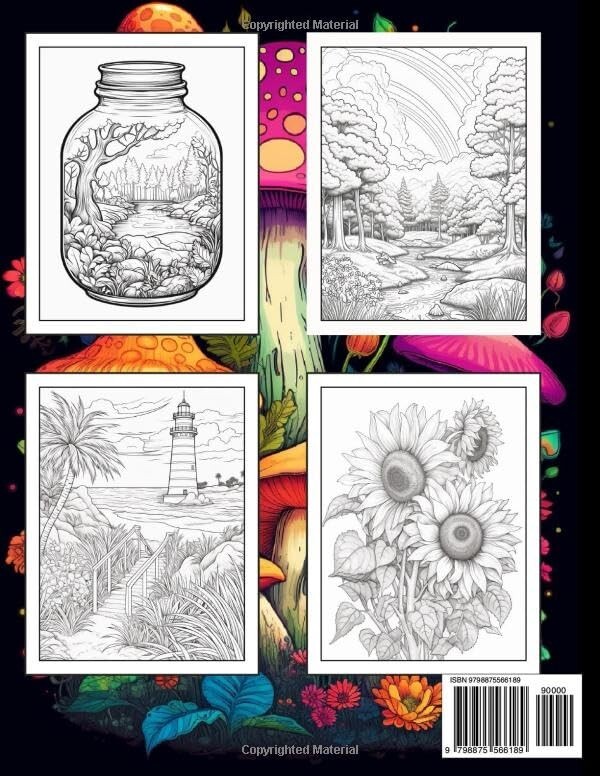 Stress Relief Coloring Book for Adults: Large Print Adult Colouring Book with…