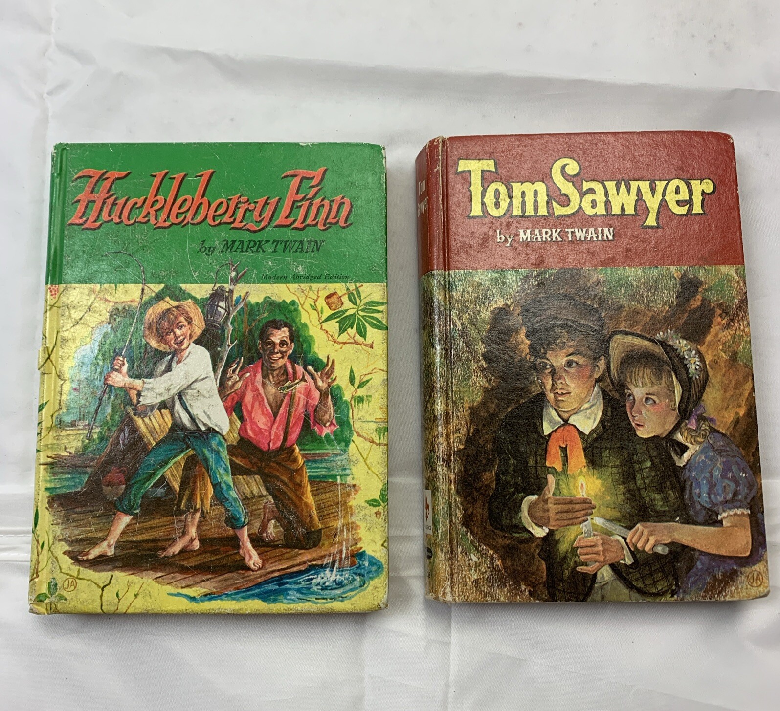Mark Twains Tom Sawyer And Huckleberry Finn Book Lot By Whitman Publishing Co