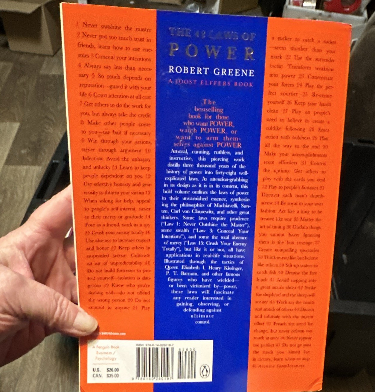 Robert Greene The 48 Laws of Power Penguin 2000 2nd Ed UK-B Paperback