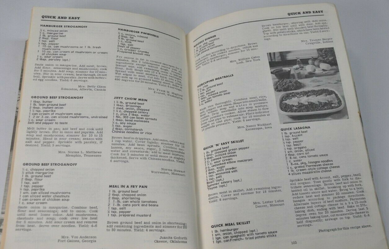 1967 Ground Beef Cookbook Over 500 Favorite Recipes Press 124 pages Vintage