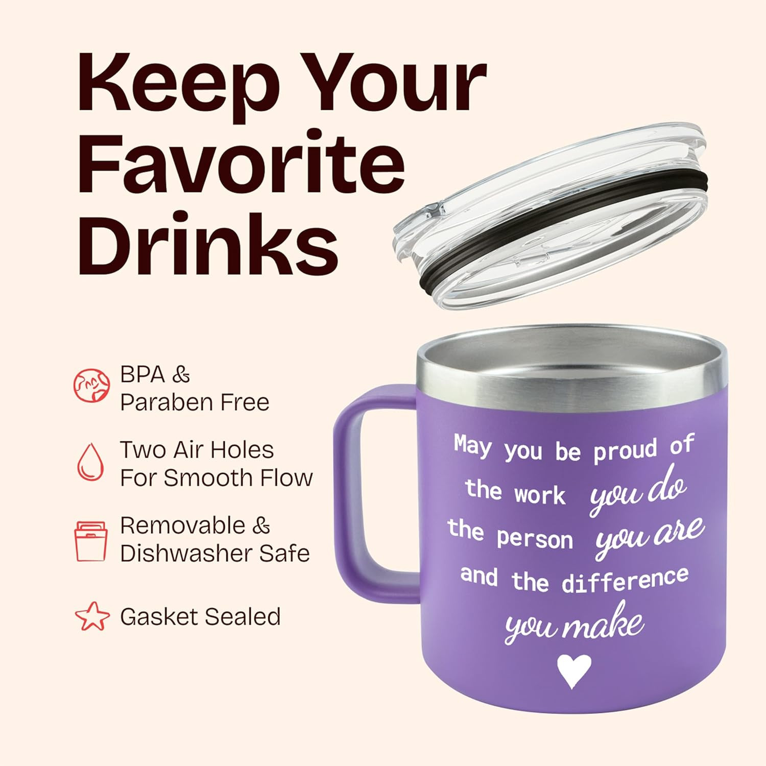 May You Be Proud of the Work You Do – Mental Health Gifts for Women 14 Ounce Tum