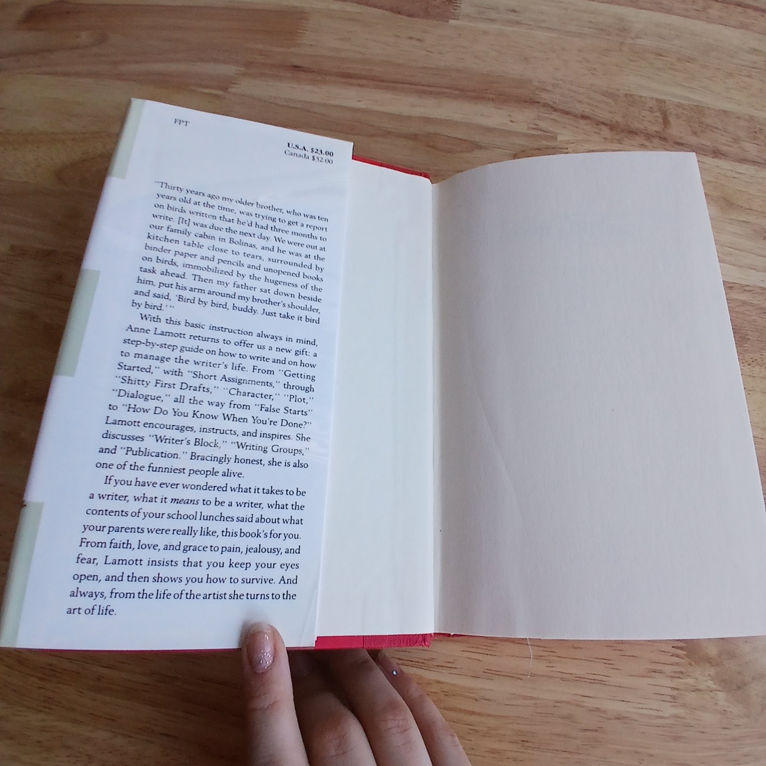 Bird by Bird Anne Lamott 1994 Signed First Edition Writing Guide Pantheon