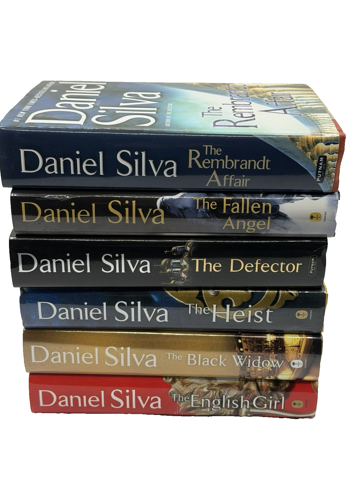 Lot Of 6 Daniel Silva Hardcover Novels Books – Fallen/Heist/English/Black Widow
